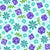 DND Game Dice Floral Purple and Aqua Image