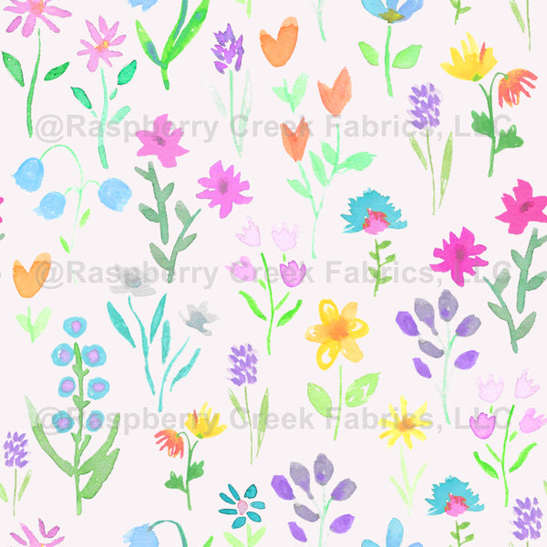 Watercolor Wildflowers Raspberry Creek Fabrics