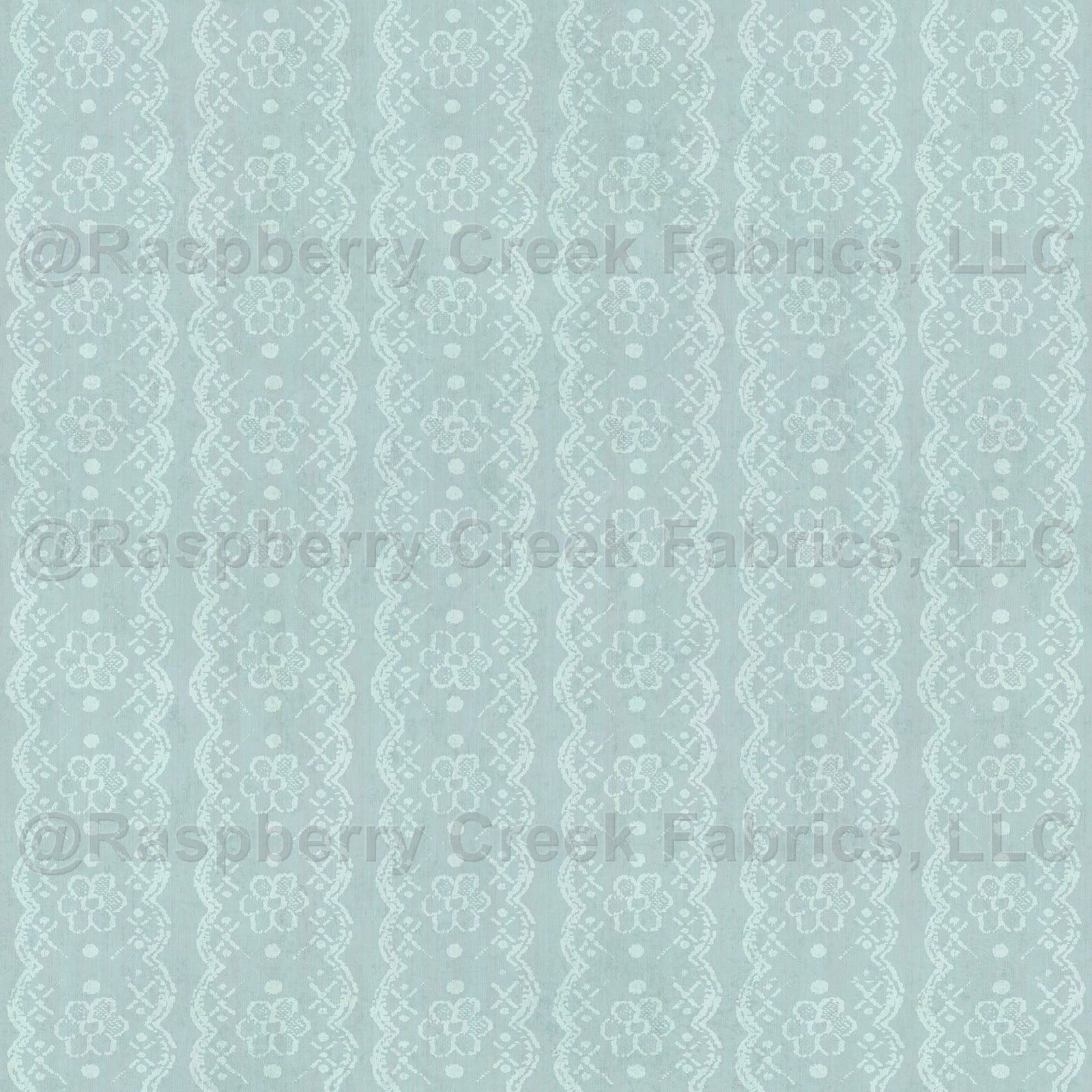 Vintage Lace - Ice Blue, Baby Blue, Aqua, Fabric, Raspberry Creek Fabrics, watermarked