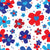 Red White and Blue Flowers on White with hearts, Red White and Gingham Collection Image