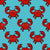 Red Crabs on Aqua Blue Image