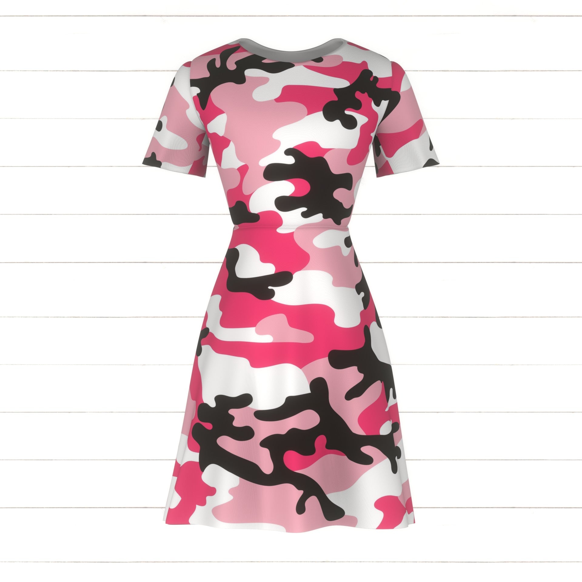 Camouflage by MirabellePrint / Pink Black White Fabric, Raspberry Creek  Fabrics