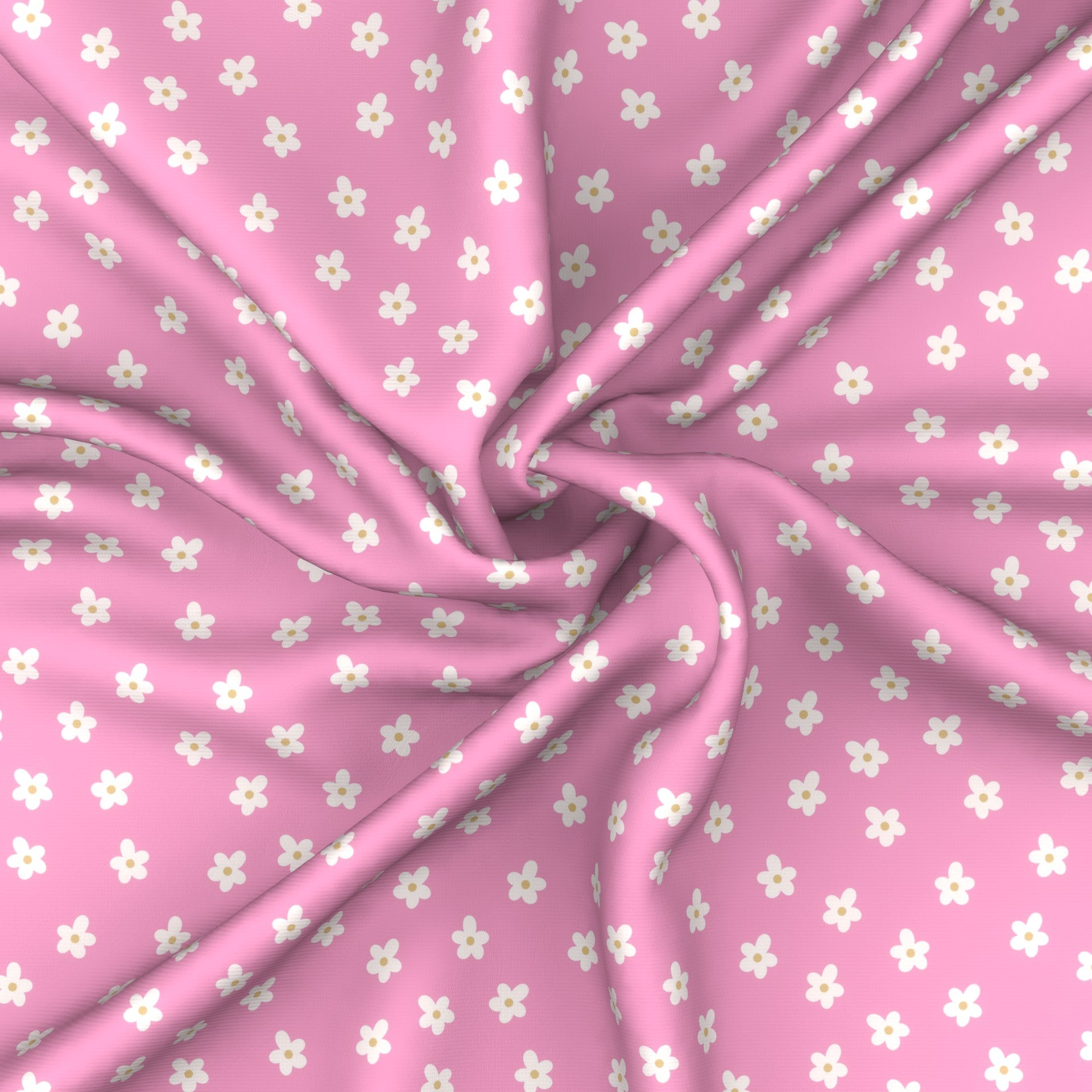 Spring Daisies on Pink , Raspberry Creek Fabrics