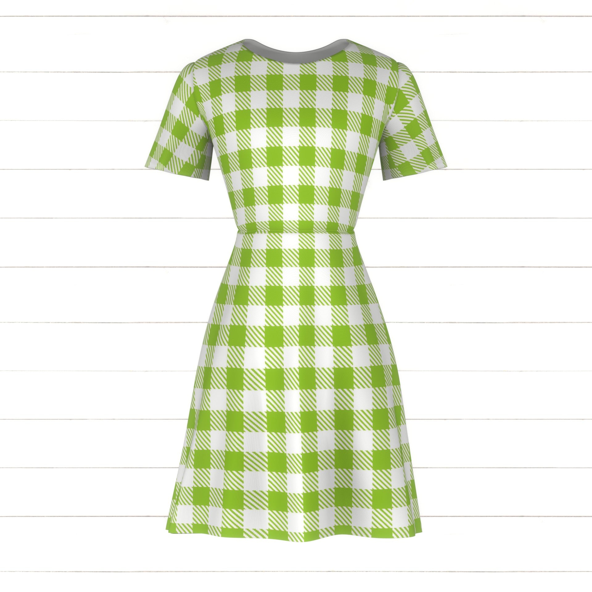 Green Gingham Fabric