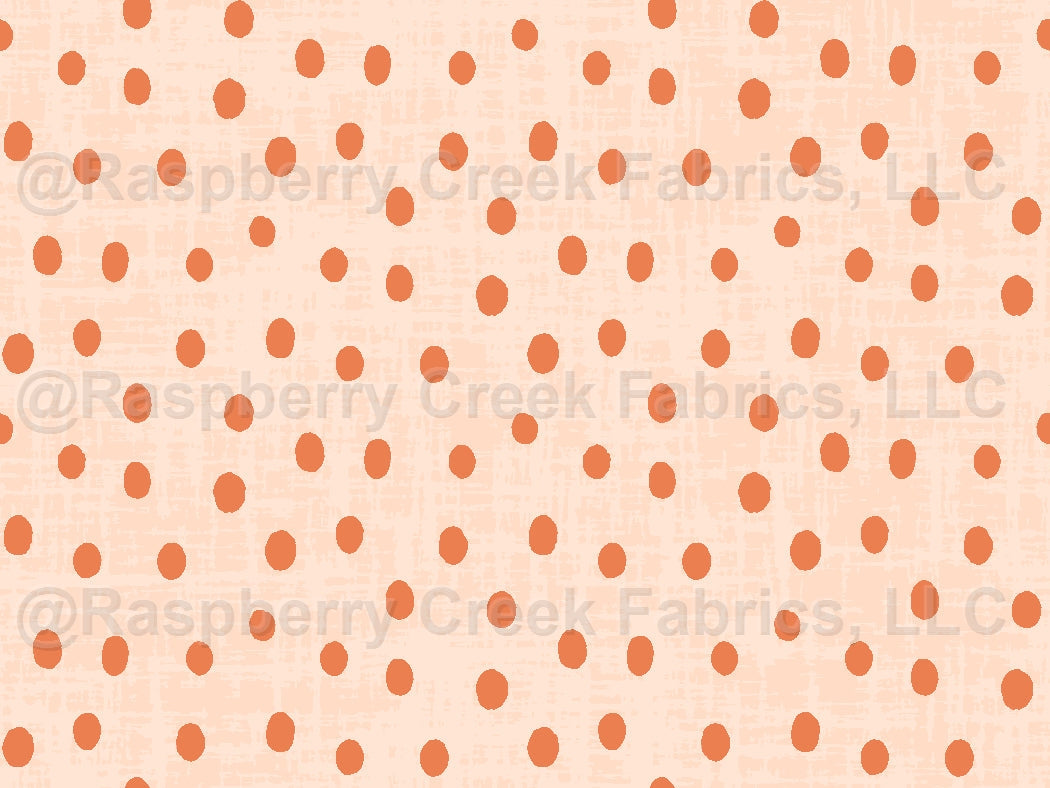 Mesa Dot Peach Fabric, Raspberry Creek Fabrics, watermarked