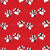 Dalmation Dog Paw Prints on Red Crosshatch Image