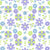 green purple graphic florals on white Image