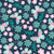 Pink and Mint Dainty Butterflies and Flowers on Navy Image
