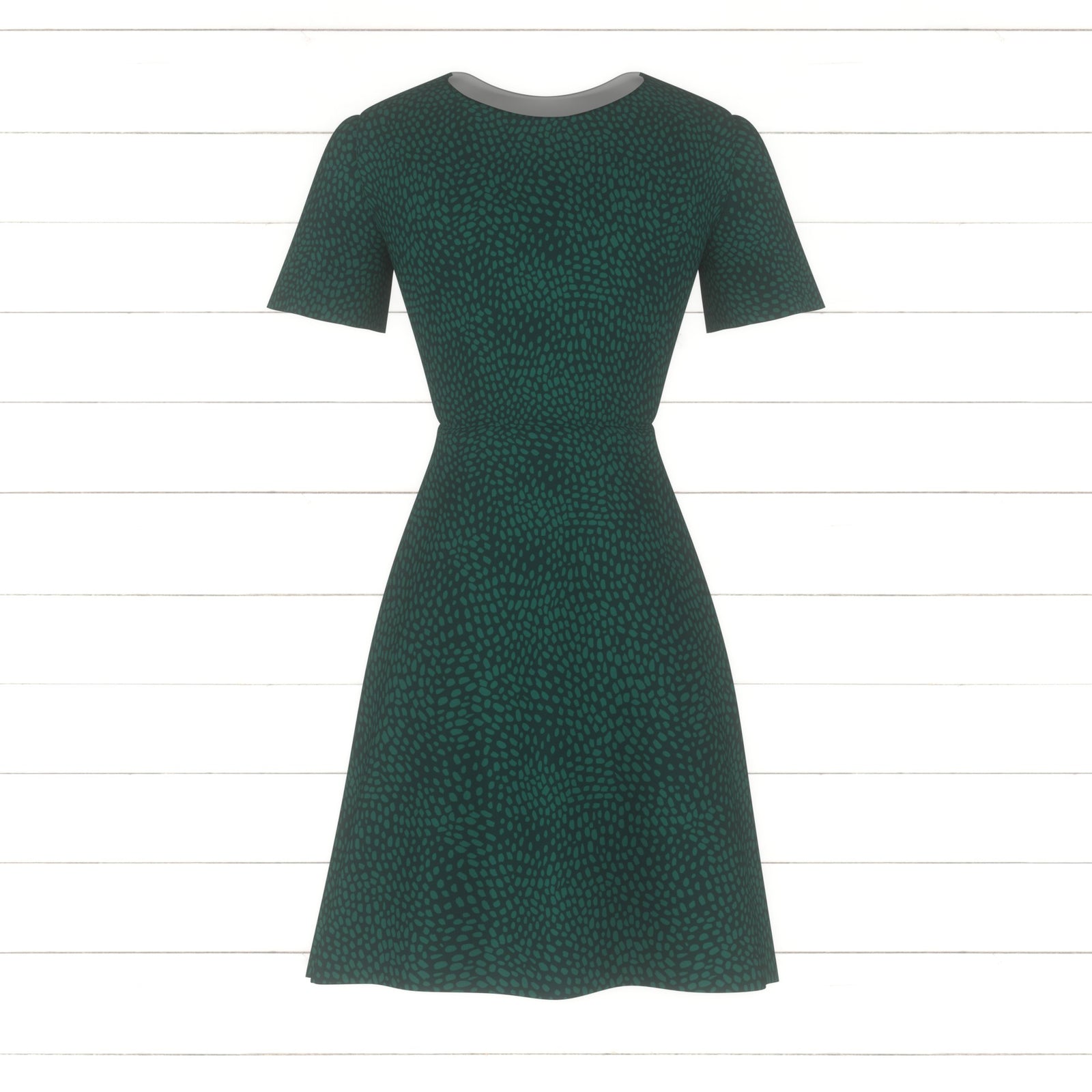 All Over Painterly Dots on Dark Green