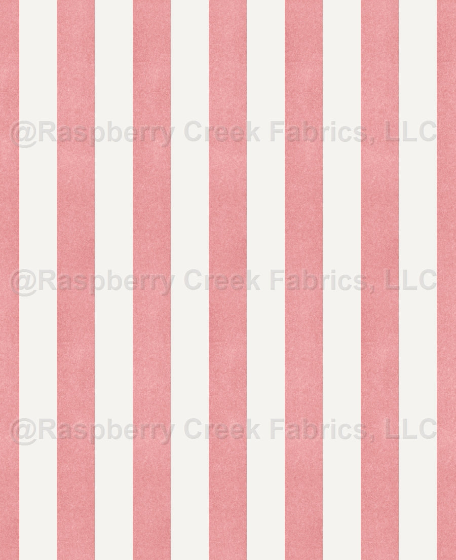 Carousel Stripe Pink Fabric, Raspberry Creek Fabrics, watermarked