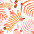 Orange tropical palm leaves pattern Image