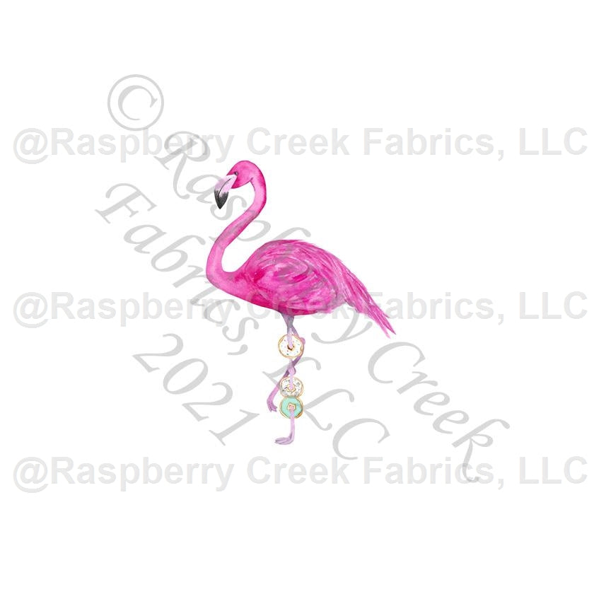 Fuchsia Lilac Mint and Tan Flamingo Donut Panel, Summer Treats 2.0 By Brittney Laidlaw for Club Fabrics Fabric, Raspberry Creek Fabrics, watermarked