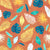 Tropical leaves on orange Image