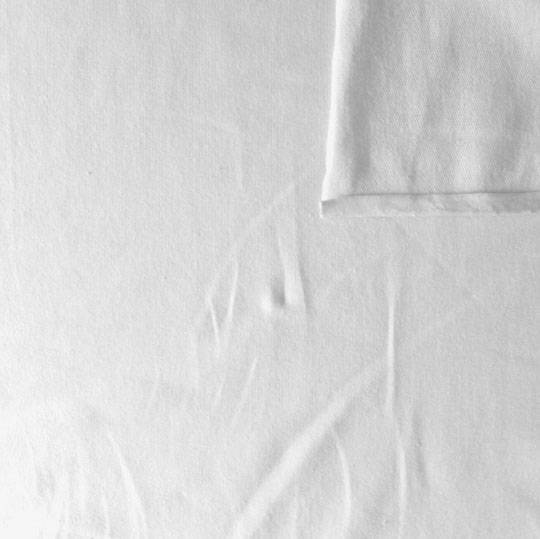 Solid White 4 Way Stretch French Terry Knit Fabric With Spandex Fabric, Raspberry Creek Fabrics, watermarked, restored