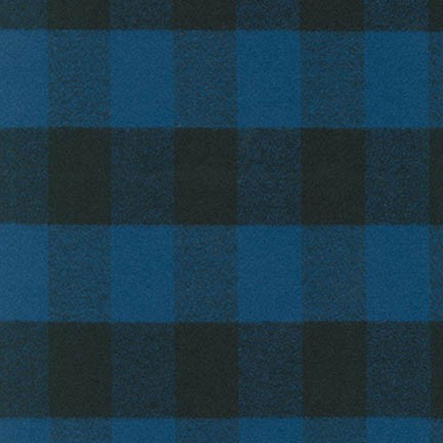 Blue and Black Buffalo Plaid Robert Kaufman Mammoth Flannel Fabric, Raspberry Creek Fabrics, watermarked, restored