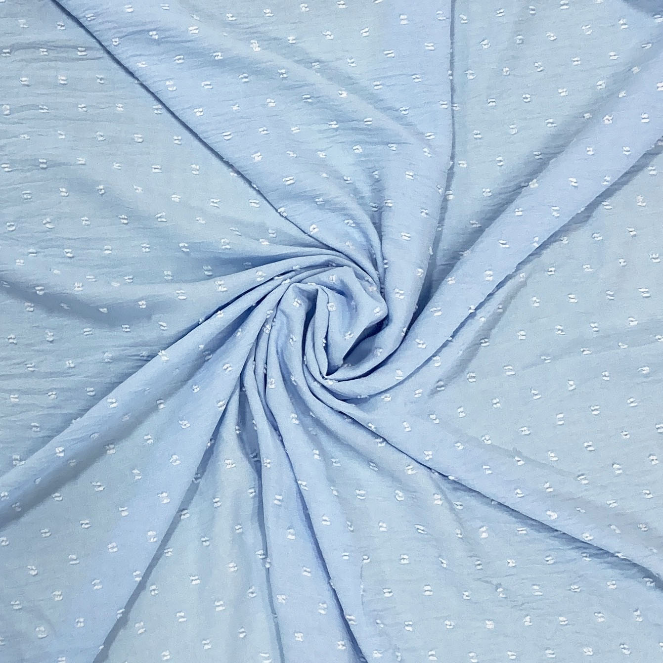 Sky Blue Swiss Dot Fabric Fabric, Raspberry Creek Fabrics, watermarked, restored