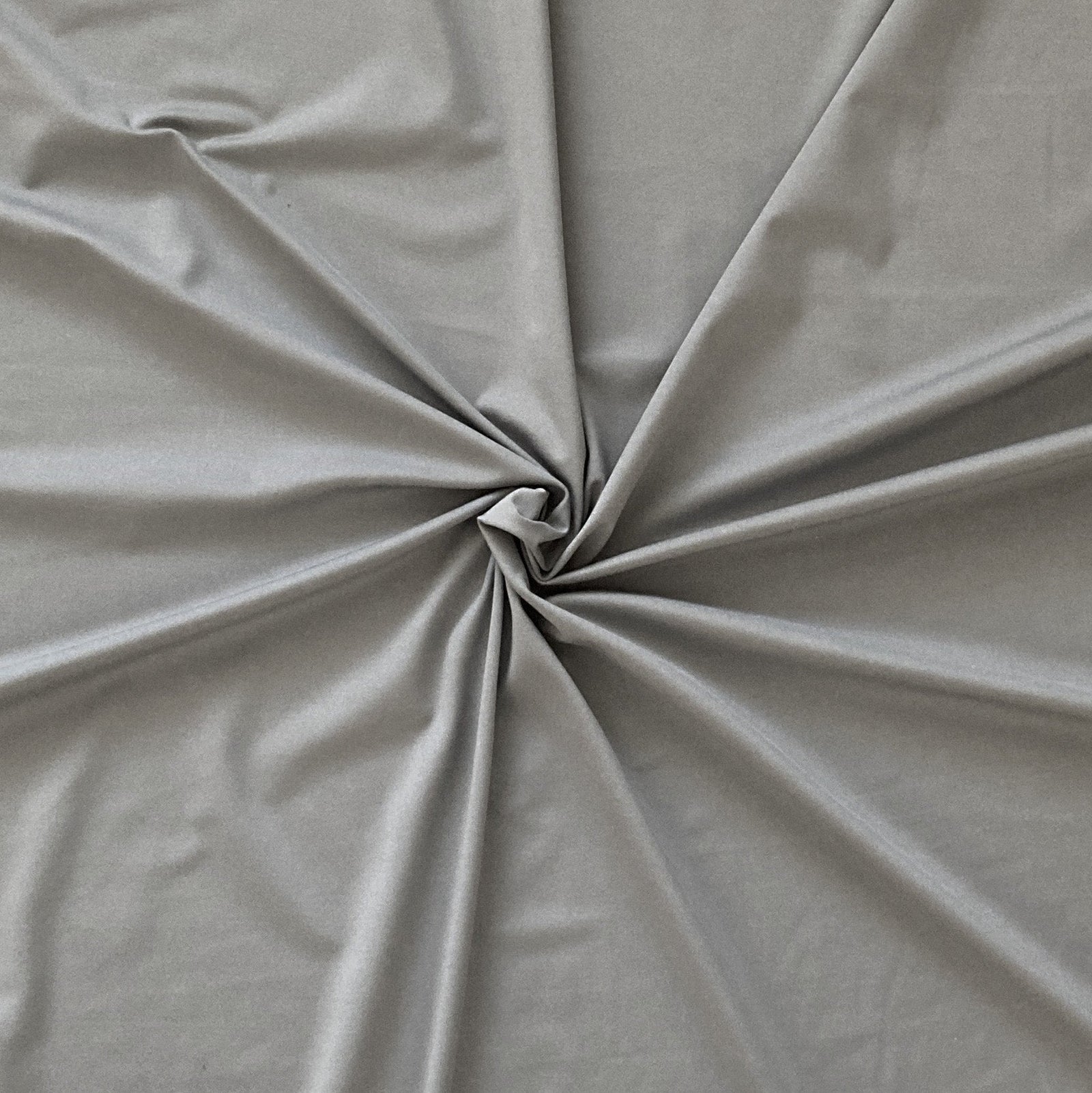 Solid Silver Grey 4 Way Stretch Moisture Wicking Athletic Performance Knit Fabric Fabric, Raspberry Creek Fabrics, watermarked, restored
