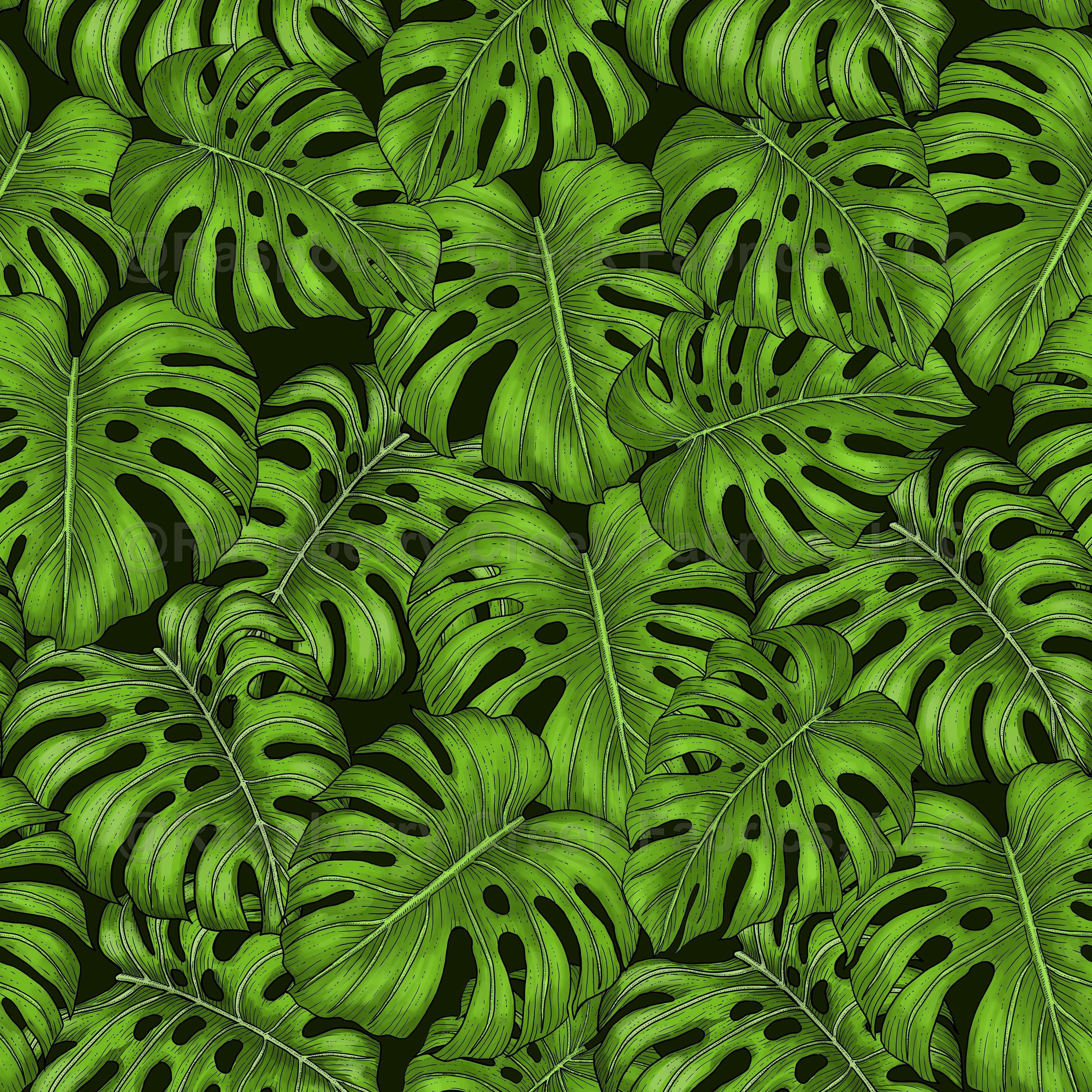 monstera plant fabric Monstera leaves Fabric, Raspberry Creek Fabrics