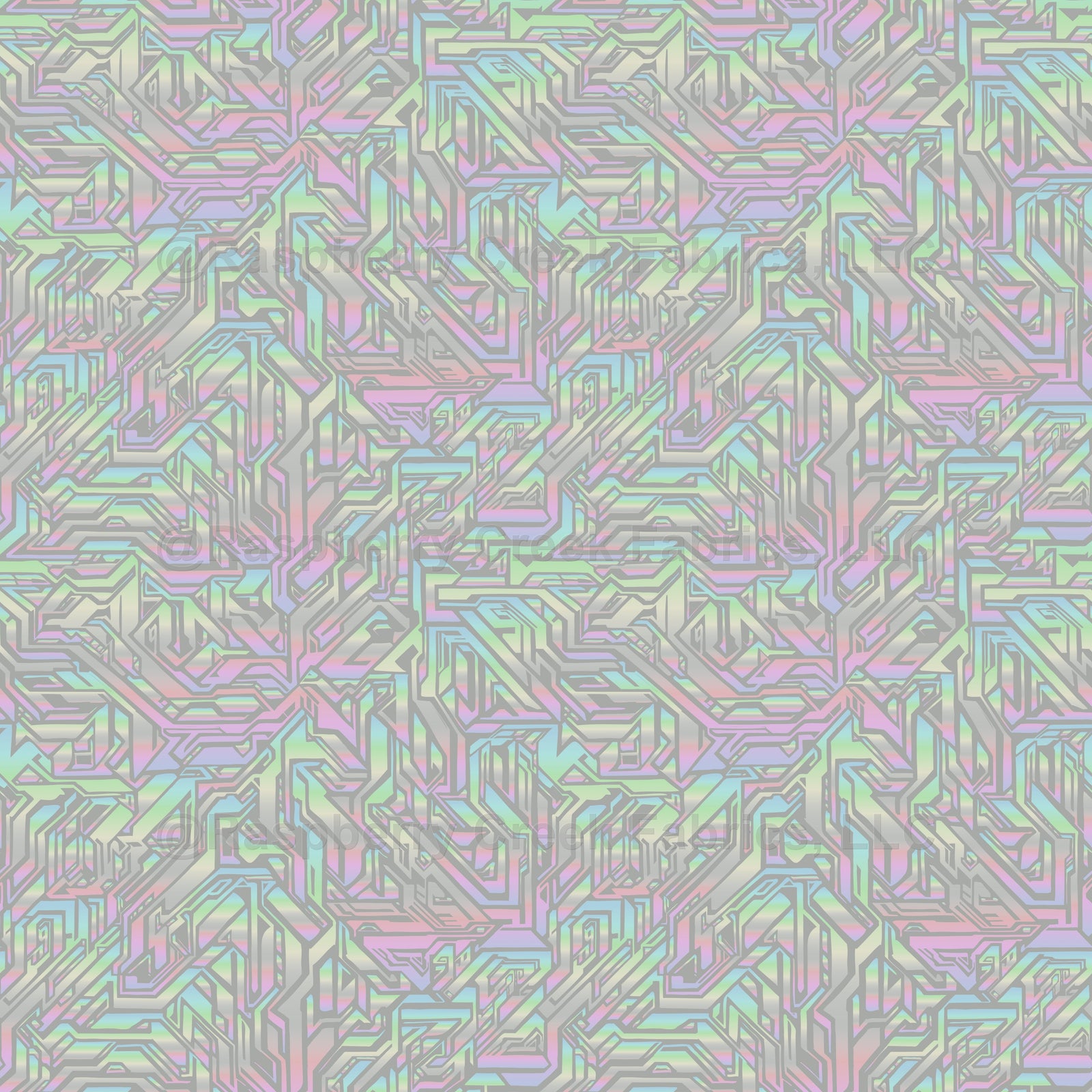crystal maze abstract shapes rainbows on grey