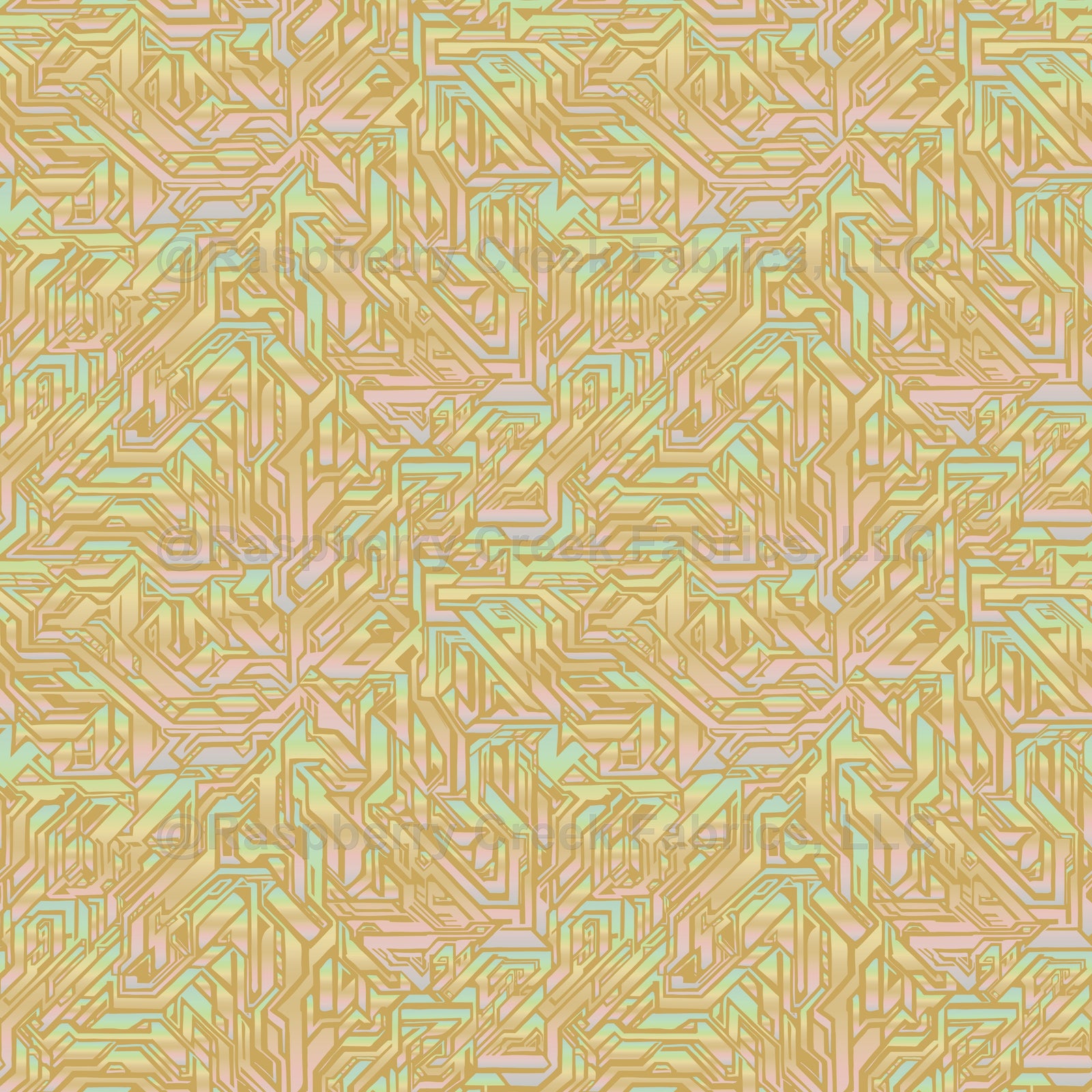 pearlescent crystal maze on mustard