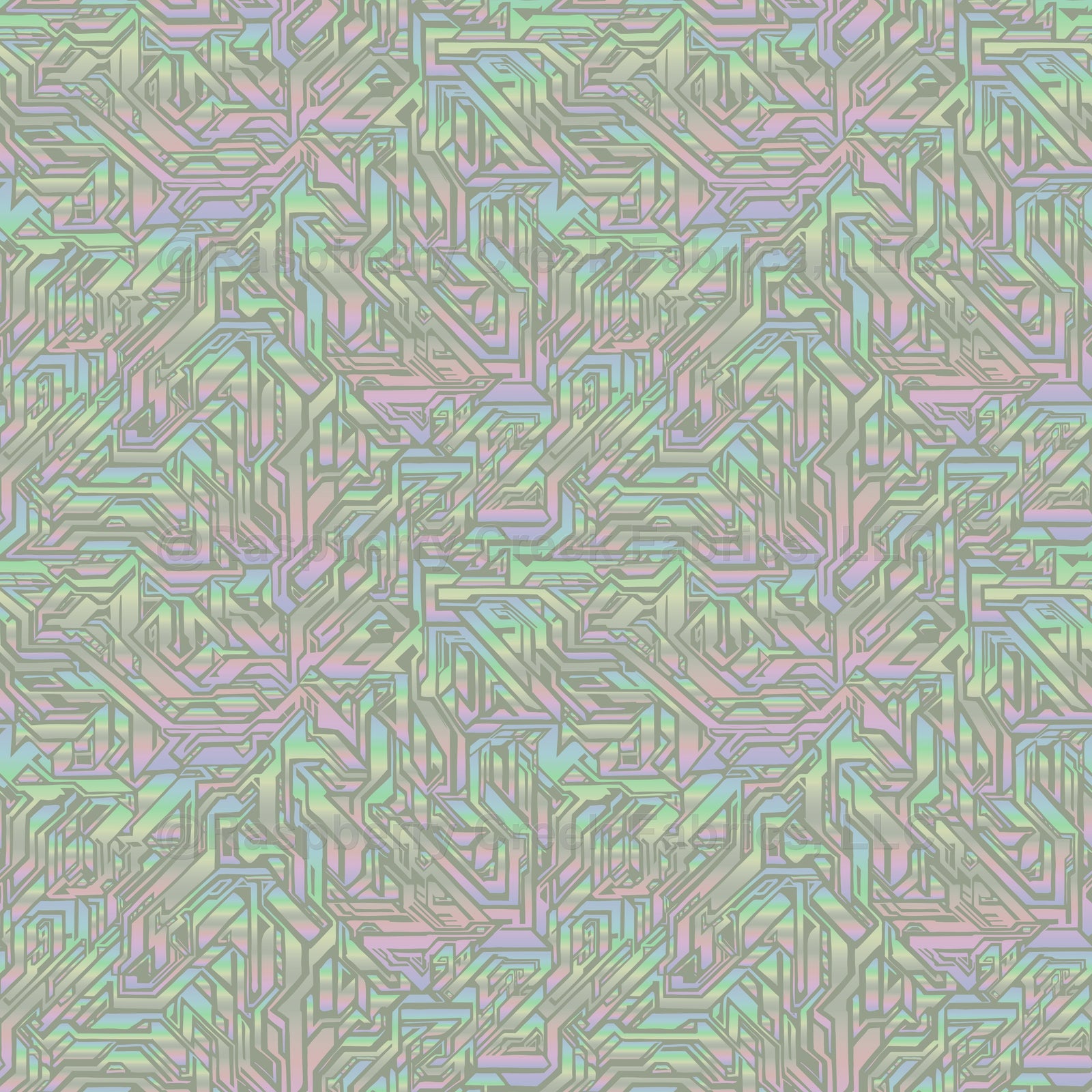 crystal maze modern abstract shapes with pearlescent rainbows