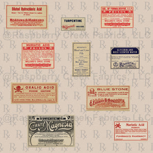 Old medicine labels with rx symbol Pharmacist theme - Raspberry Creek ...