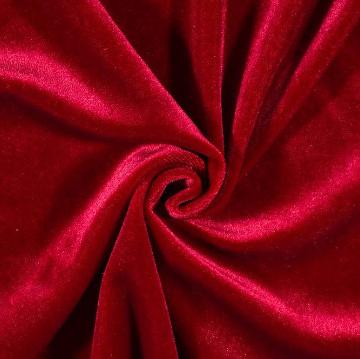 Red Stretch Velvet Knit Fabric, Raspberry Creek Fabrics, watermarked, restored