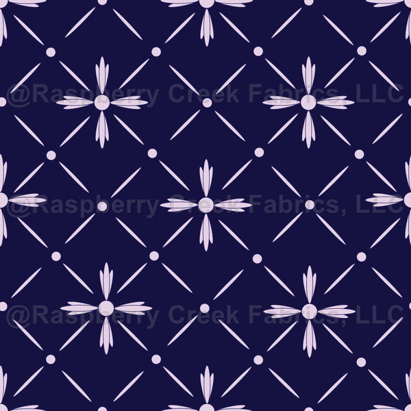 Tuscany inspired pattern in pink on dark blue background - Raspberry ...