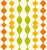 Beaded Curtain |  Bumpy Stripes in Retro Avocado Green, Marigold, and Red Orange Image