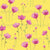 Watercolor Wildflowers Pink on Yellow Image