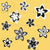 Black, white and gray flowers on yellow Image